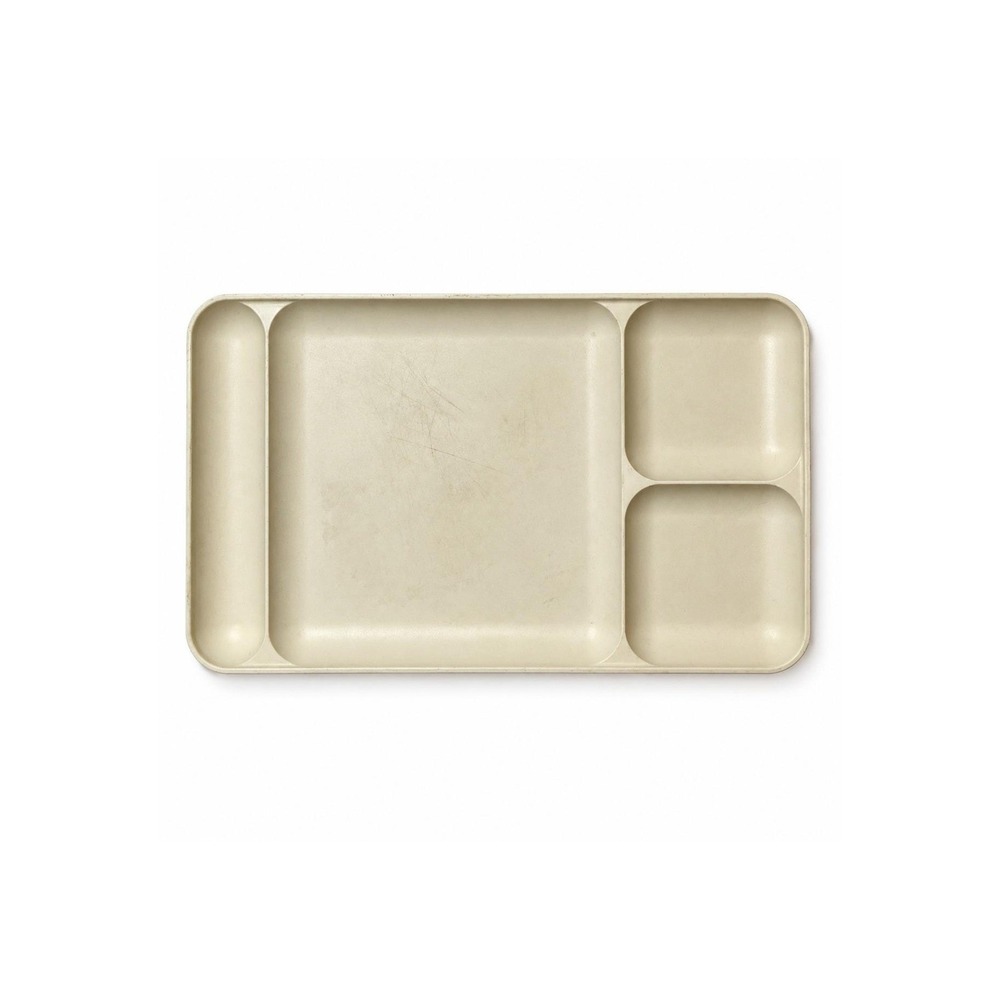 Vintage Tupperware 1535-6 Almond Divided TV Dinner Tray 15x9 Picnic